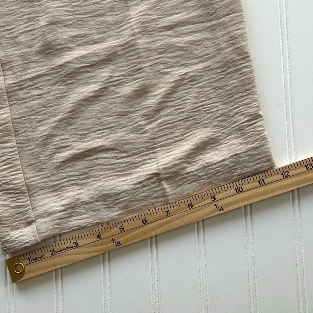 Jules & Leopold Pants Large Women Cream Excellent Linen Ribbed Belted Wide Leg - Picture 7 of 10